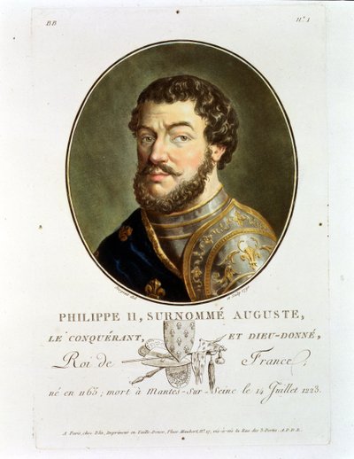 Ritratto di Filippo II, detto Augusto, Re di Francia (1165-1223) da Antoine Louis Francois Sergent Marceau